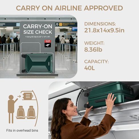 Carry on Luggage Top opening Suitcases, Expandable with Cup Holder and USB Charging Port,Lightweight with Front Pocket Rolling Suitcases with Spinner Wheels in Saudi Arabia