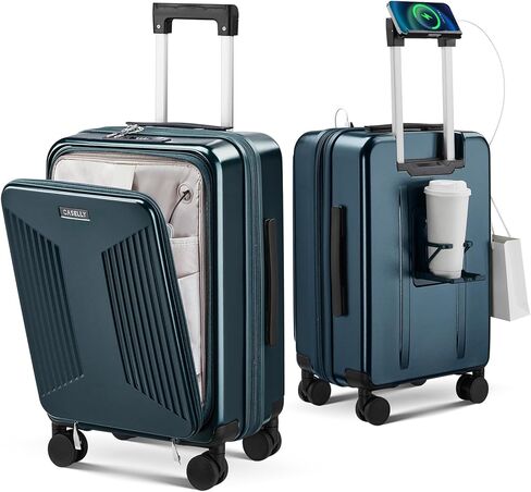 Carry on Luggage Top opening Suitcases, Expandable with Cup Holder and USB Charging Port,Lightweight with Front Pocket Rolling Suitcases with Spinner Wheels in Saudi Arabia