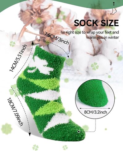 6/12 قطعة من الجوارب الغامضة لعيد القديس باتريك - جوارب شتوية دافئة منفوشة للنساء والرجال، دافئة سميكة حرارية غير قابلة للانزلاق in Kuwait