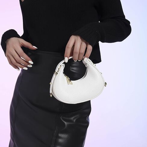 Crescent Clutch Handbag for Women, Cute Hobo Bag Handbag Mini Clutch Purse with Zipper Closure in Saudi Arabia