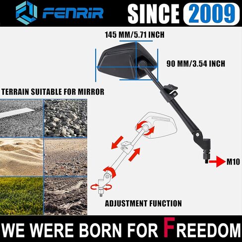 FENRIR دراجة نارية المقود بار نهاية مرآة CNC الألومنيوم الأسود مقهى المتسابق المضادة للاهتزاز المضادة للوهج مجال كبير للعرض العالمي 7/8 "22 مللي متر للرياضة عارية شارع الدراجة كروزر سكوتر in Kuwait