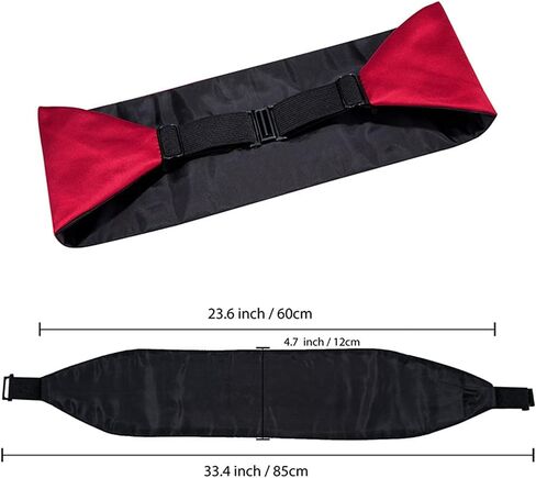 Silk Adult Men's Formal Party Wedding Red Plain Cummerbund Bow Tie & Pocket Square Set Tuxedo Wide Belt in Saudi Arabia
