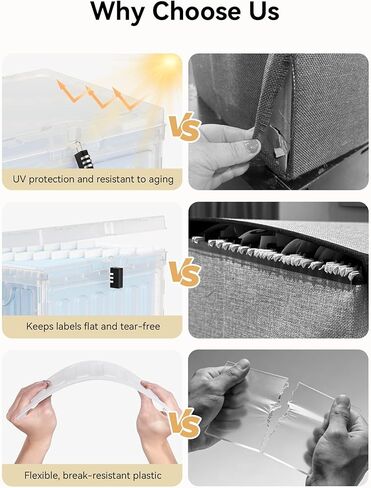 Oterri Plastic File Box with Lid for Letter Size Hanging File Folders, Hanging File Folder Box for Home, Office, School, File Cabinet, Assembly File Organizer, Stackable Storage Bins,Clear in Kuwait