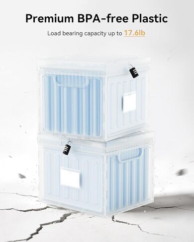 Oterri Plastic File Box with Lid for Letter Size Hanging File Folders, Hanging File Folder Box for Home, Office, School, File Cabinet, Assembly File Organizer, Stackable Storage Bins,Clear in Kuwait