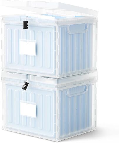 Oterri Plastic File Box with Lid for Letter Size Hanging File Folders, Hanging File Folder Box for Home, Office, School, File Cabinet, Assembly File Organizer, Stackable Storage Bins,Clear in Kuwait