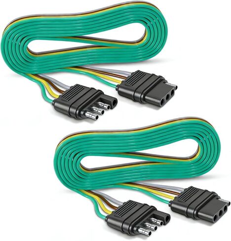 1 حزمة 80 بوصة 4 طريقة مسطحة مقطورة الأسلاك تسخير تمديد 80 بوصة، 16AWG 4 دبوس التوصيل مقطورة سلك موسع، ذكر إلى أنثى موصل ضوء مقطورة لعقبة، المرافق، قارب، أو RV المقطورات in Saudi Arabia