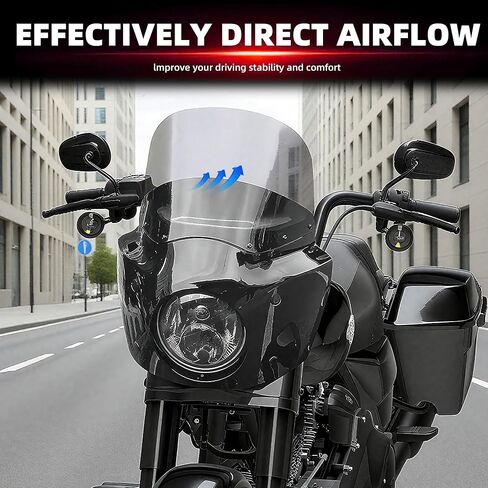FATECIM دراجة نارية 7 بوصة هدية أمامية مع زجاج أمامي دخاني 11 بوصة ومجموعات تركيب لـ Harley Touring Road King FLHR 1994-2023، Road King Special FLHRXS 2017-2025 in Saudi Arabia