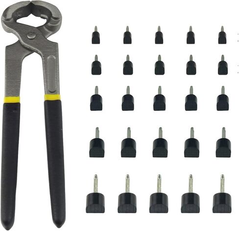 30 زوجًا من قبعات إصلاح الأحذية البديلة ذات الكعب العالي، طقم دبابيس بديلة للأحذية ذات الكعب العالي للسيدات مع كماشة إزالة خنجر (5 أحجام مختلفة من دبابيس إصلاح المسامير 8/9/10/11/12 مم) in Kuwait