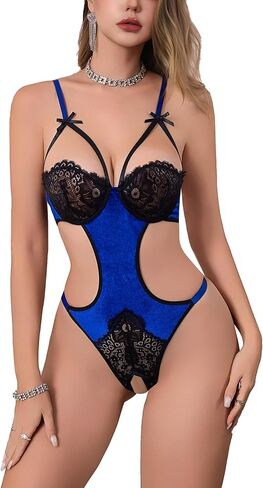 One Piece Sexy Lingerie for Women Bodysuit Underwire Balconette Lace Cup V-Neck Sleepwear Leotard Nightie Babydoll in Saudi Arabia