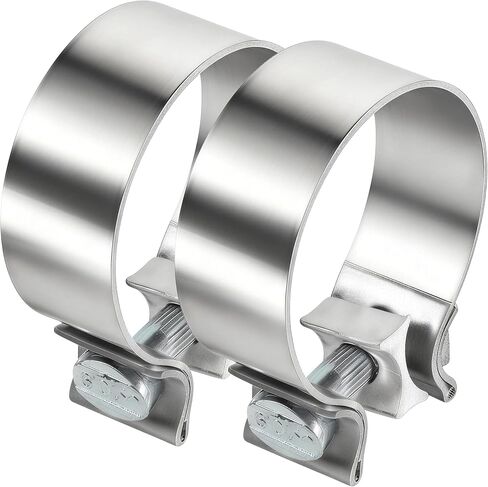 2.0 Inch Exhaust Clamp, Narrow Band Muffler Clamp Stainless Steel for 2" OD Muffler Pipe and Exhaust Pipe,Catalytic Converters, Durable Clamping Seal (2-Pack) in Kuwait