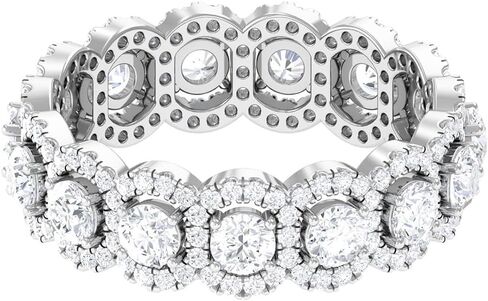 شريط زفاف معتمد من مويسانيت الماس ، حلقة الخاتم الكلاسيكية Moissanite ، جودة D -VS1 - مع مربع المجوهرات in Saudi Arabia