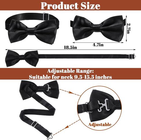 40 Pcs Men's Bow Ties Pre Tied Tuxedo Formal Adjustable Clip On Bow Satin Bowtie for Men Costume Wedding Party in Saudi Arabia