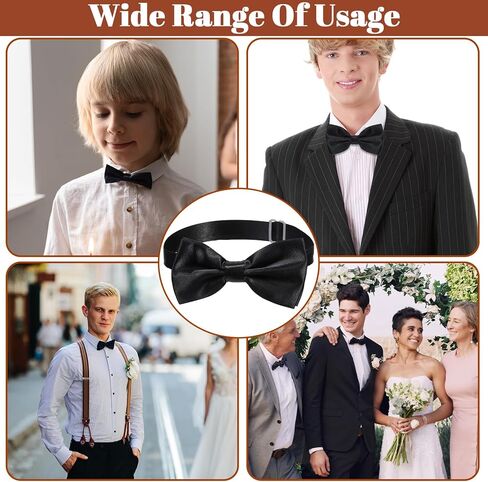 40 Pcs Men's Bow Ties Pre Tied Tuxedo Formal Adjustable Clip On Bow Satin Bowtie for Men Costume Wedding Party in Saudi Arabia