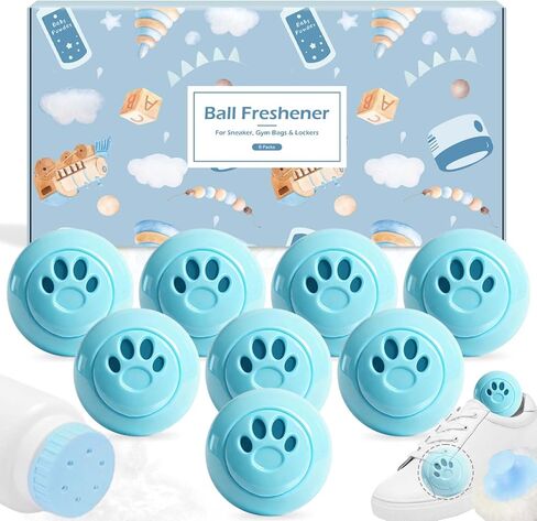 STRN Sneaker Deodorizer Balls 12 Packs, Linen & Lavender & Jasmine & Baby powder Scent Shoe Odor Elimination Long-lasting Freshness Scented Plastic Ball for Sneakers Gym, Bags, Cars and Small Spaces in Kuwait