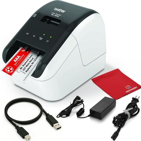 High-Speed Label Printer QL-800 - Professional Address & Shipping Labeling Machine with Auto Cutter, 300DPI Black/Red Output, Compatible with Brother DK-2251 Rolls (Renewed) in Saudi Arabia