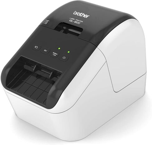 High-Speed Label Printer QL-800 - Professional Address & Shipping Labeling Machine with Auto Cutter, 300DPI Black/Red Output, Compatible with Brother DK-2251 Rolls (Renewed) in Saudi Arabia