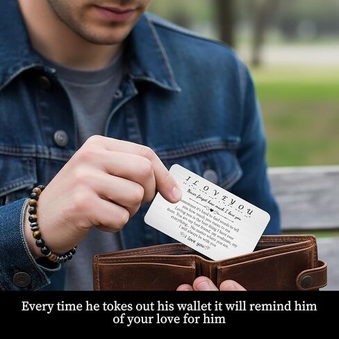 أساور Thrist Morse Code هدايا له - سوار أنا أحبك مع بطاقة محفظة منقوشة وأساور حماية ثلاثية لهوية الهوية للرجال والابن والزوج والصديق وعيد الفصح وأعياد الميلاد والذكرى السنوية للتخرج in Kuwait