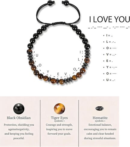 أساور Thrist Morse Code هدايا له - سوار أنا أحبك مع بطاقة محفظة منقوشة وأساور حماية ثلاثية لهوية الهوية للرجال والابن والزوج والصديق وعيد الفصح وأعياد الميلاد والذكرى السنوية للتخرج in Kuwait