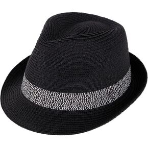 Livingston Straw Fedora Sun Hat for Women Men Foldable & Packable Trilby Panama Style Summer Beach Hat in Kuwait