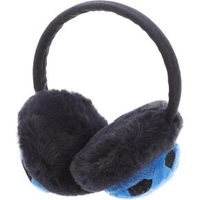 Warm Earmuffs Boys Outdoor Ear Warmers Thick Cold-proof Football Pattern Winter Ear Covers Blue in Kuwait