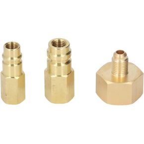 AC Retrofit Fitting Adapter Kit 3pcs R134A Refrigerant Bottle System Adapters 1/4 SAE Female Thread with Copper Construction for Air Conditioning High Low Pressure Conversion in Saudi Arabia