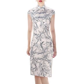 Women's Chinese Flowering Crabapple Blooming Begonia Cheongsam Qipao Dress in Saudi Arabia