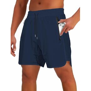 شورت MAIKANONG للرجال للجري سريع الجفاف مع جيوب بسحاب ولوحة شبكية خفيفة الوزن للتمارين الرياضية والجيم in Kuwait