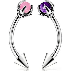 16G Eyebrow Piercing Jewelry Surgical Steel Vertical Labret Lip Jewelry Curved Barbell Eyebrow Rings Rook Navel Small Belly Button Ring for Women Men 8mm 10mm 12mm in Saudi Arabia