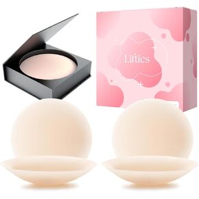 Nipple Covers for Women – 2 Pairs Seamless Ultra-Thin Silicone Pasties, Reusable Adhesive Breast Petals for Strapless & Backless Dresses, Invisible No-Show Waterproof Nip Covers, Matte Finish, Creme in Saudi Arabia