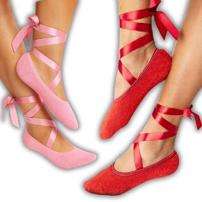 Warm Fuzzy Socks for Women, Lingerie Accessory, Ballet sock w Satin Ribbon, Stretchy fit, Cozy Sensual Gift (2-Pack) in Saudi Arabia