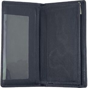 منظم محفظة بغطاء دفتر شيكات من الجلد الطبيعي من Bullz مع حامل بطاقة طويلة in Kuwait