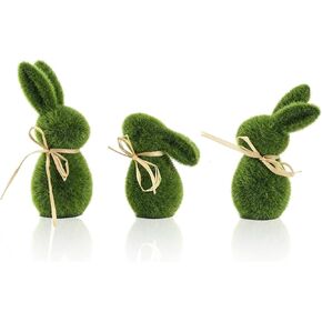 Set of 3 Easter Bunny Figurine, Resin Wildflower Bunny Decorations for Home Indoor, Spring Rabbit Small Statue Living Room Table Centerpieces Mantel Tiered Tray Shelf Office Desk Top Decor in Saudi Arabia