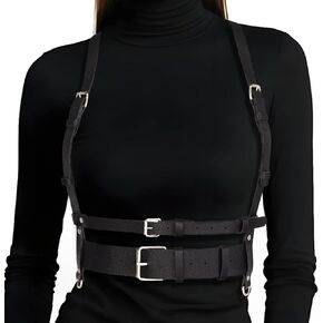 حزام خصر من الجلد البانك للنساء إكسسوارات القوطي أحزمة مشد جلدية قابلة للتعديل in Kuwait