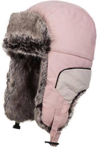 Trapper Hat for Women,Winter Windproof Faux Fur Warm Russian Hat with Earflaps for Ski Outdoor Hunting Cold Weather in Saudi Arabia