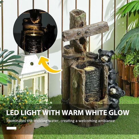 نافورة شلال خارجية بثلاث طبقات مع أضواء LED وتدفق مياه قابل للتعديل in Kuwait