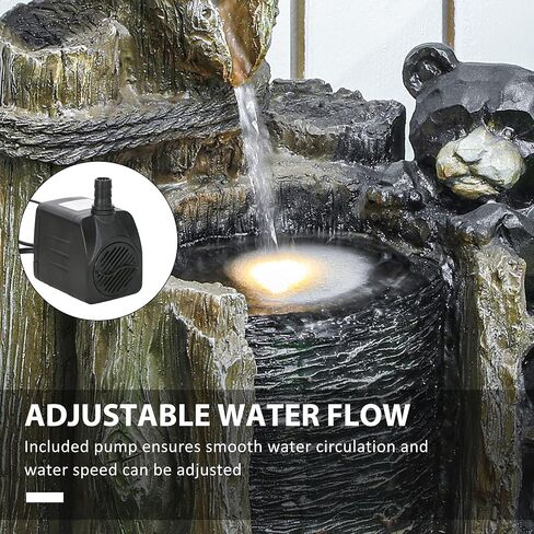 نافورة شلال خارجية بثلاث طبقات مع أضواء LED وتدفق مياه قابل للتعديل in Kuwait