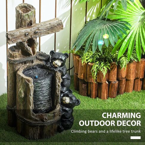 نافورة شلال خارجية بثلاث طبقات مع أضواء LED وتدفق مياه قابل للتعديل in Kuwait