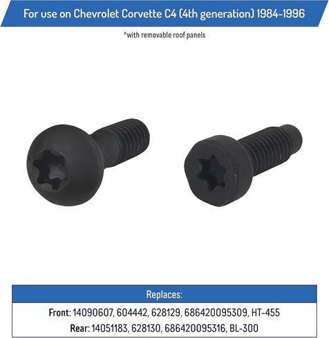 Removable Roof Top Panel Hold Down Bolt Set Replacement for Corvette C4 1984-1996 - Front & Rear Bolts 14051183, 14090607 in Saudi Arabia