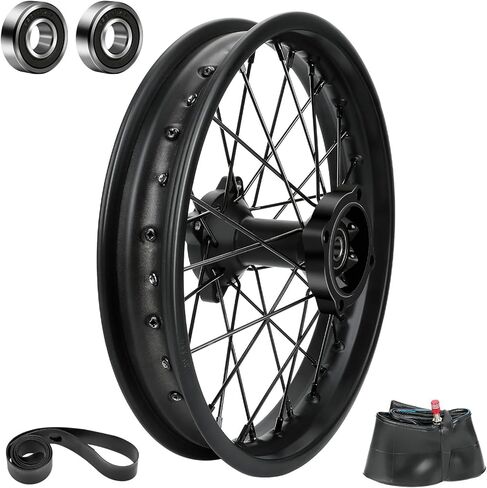 1.85x14 Rear Dirt Bike Rim Assembly Fit 90/100-14 3.00-14 Wheel Compatible with KLX125 KX85 TTR125 YZ80 RM80 Taotao DB17 SR150 DR90, 14 Inch Rear Wheel Rim with 12mm Bearing Motorcycle Parts in Saudi Arabia