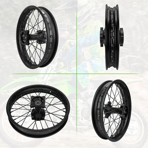 1.85x14 Rear Dirt Bike Rim Assembly Fit 90/100-14 3.00-14 Wheel Compatible with KLX125 KX85 TTR125 YZ80 RM80 Taotao DB17 SR150 DR90, 14 Inch Rear Wheel Rim with 12mm Bearing Motorcycle Parts in Saudi Arabia