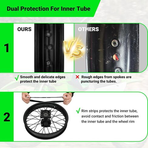 1.85x14 Rear Dirt Bike Rim Assembly Fit 90/100-14 3.00-14 Wheel Compatible with KLX125 KX85 TTR125 YZ80 RM80 Taotao DB17 SR150 DR90, 14 Inch Rear Wheel Rim with 12mm Bearing Motorcycle Parts in Saudi Arabia