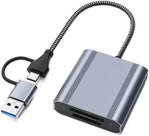 USB Three Fraction Type Standard Card Reader with 10Gbps Speed Transportable Aluminum Plan Consistent Laptops Tablets Mobile Devices Rapid Double Slot Card Reader in Saudi Arabia