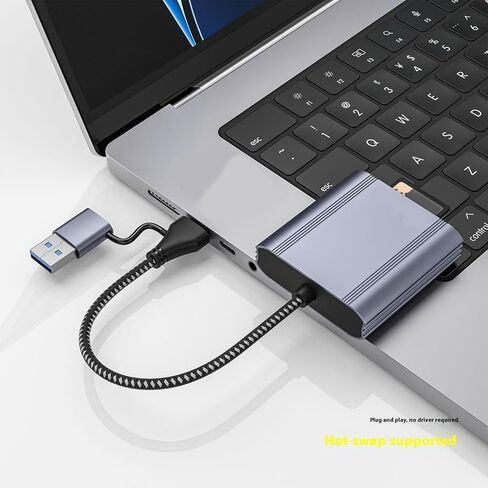 USB Three Fraction Type Standard Card Reader with 10Gbps Speed Transportable Aluminum Plan Consistent Laptops Tablets Mobile Devices Rapid Double Slot Card Reader in Saudi Arabia
