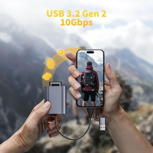 USB Three Fraction Type Standard Card Reader with 10Gbps Speed Transportable Aluminum Plan Consistent Laptops Tablets Mobile Devices Rapid Double Slot Card Reader in Saudi Arabia