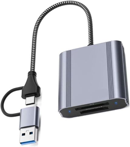 USB Three Fraction Type Standard Card Reader with 10Gbps Speed Transportable Aluminum Plan Consistent Laptops Tablets Mobile Devices Rapid Double Slot Card Reader in Saudi Arabia