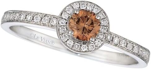 LE VIAN Chocolate Diamond Vanilla Diamond Statement Ring for Women - 14K White Gold Ring for Her (Brown/H-I, VS2-SI1, 0.4 Cttw) Promise Wedding Anniversary Band Size 7 in Saudi Arabia