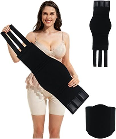 YNEANZD Lipo Foam 360, Ab Board Lipo Foams Post Surgery with 3 Adjustable Magical Belts, Liposuction Abdominal Compression Boards Belly Wrap Lipo Recovery Waist Cincher Black in Saudi Arabia