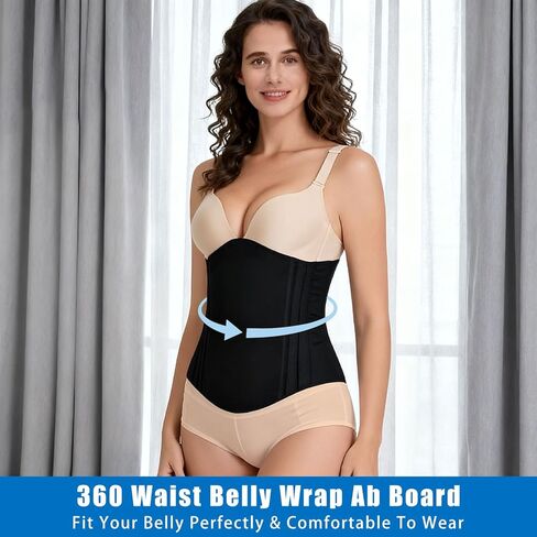 YNEANZD Lipo Foam 360, Ab Board Lipo Foams Post Surgery with 3 Adjustable Magical Belts, Liposuction Abdominal Compression Boards Belly Wrap Lipo Recovery Waist Cincher Black in Saudi Arabia