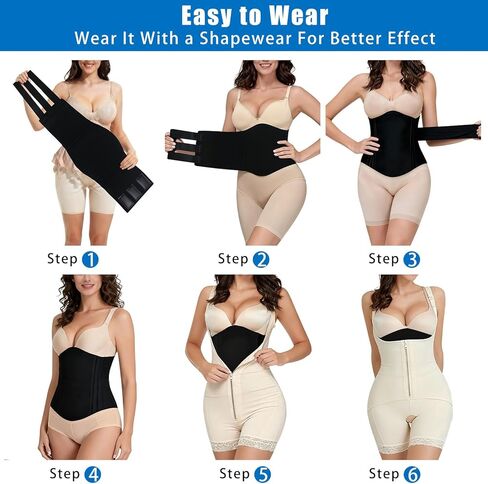 YNEANZD Lipo Foam 360, Ab Board Lipo Foams Post Surgery with 3 Adjustable Magical Belts, Liposuction Abdominal Compression Boards Belly Wrap Lipo Recovery Waist Cincher Black in Saudi Arabia