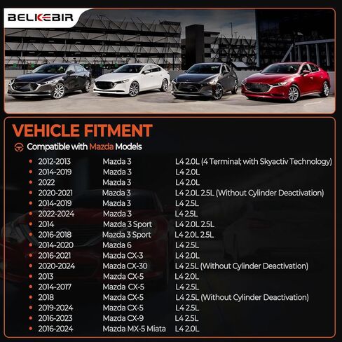 مجموعة من 4 عبوات ملف إشعال وشمعات إشعال إيريديوم متوافقة مع 2.0 لتر 2.5 لتر 2012-2019 مازدا 3، 2016-2018 3 سبورت، 2014-2017 مازدا 6، 2016-2020 CX-3، 2013-2018 CX-5، 2016-2018 MX-5 مياتا استبدال UF656 in Kuwait